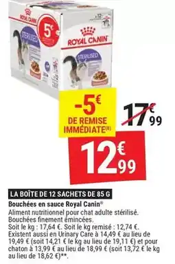 Gamm vert Royal canin - bouchées en sauce offre