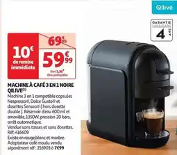 Auchan Qilive - machines à café 3 en 1 noire offre