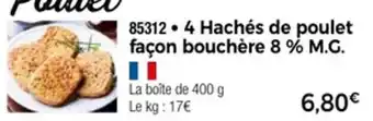 Thiriet 4 hachés de poulet façon bouchère 8% m.g. offre