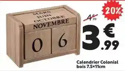 Maxi Bazar Mars - calendrier colonial bois 7.5x11cm offre