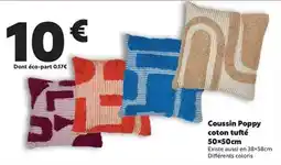 Maxi Bazar Coussin poppy coton tuffé offre