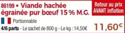 Thiriet Viande hachée égrainée pur boeuf 15% m.g. offre
