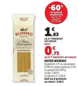 Super U Rummo - pates offre