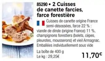 Thiriet 2 cuisses de canette farcies farce forestière offre