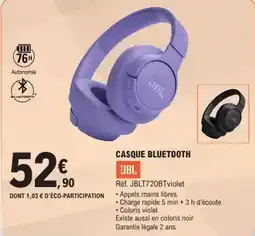E.Leclerc Jbl - casque bluetooth it20btviolet offre