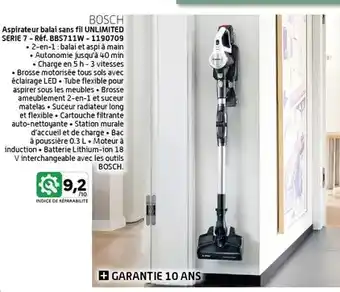 Eureka Ma Maison Bosch - aspirateur balai sans fil urluinated serie 7 ref. bb571w offre