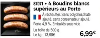 Thiriet 4 boudins blancs supérieurs au porto offre