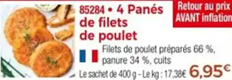 Thiriet 4 panés de filets de poulet offre
