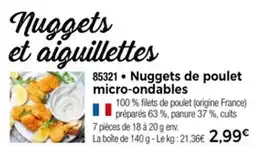 Nuggets de poulet micro-ondables