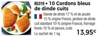 Thiriet 10 cordons bleus de dinde cuits offre