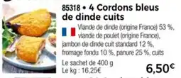 Thiriet 4 cordons bleus de dinde cuits offre