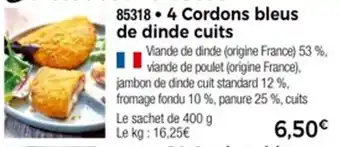 Thiriet 4 cordons bleus de dinde cuits offre