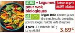 Thiriet Légumes pour wok biologiques offre