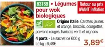 Thiriet Légumes pour wok biologiques offre