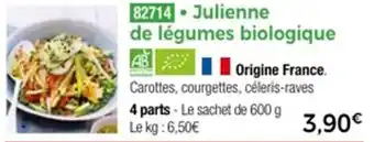 Thiriet Julienne de légumes biologique offre
