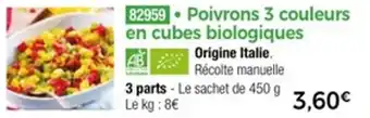 Thiriet Poivrons 3 couleurs en cubes biologiques offre
