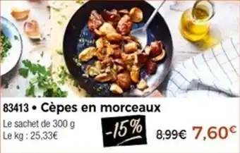 Thiriet Cèpes en morceaux offre