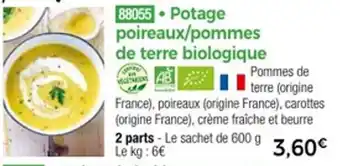 Thiriet Potage poireaux pommes de terre biologique offre