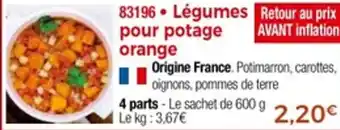 Thiriet Légumes pour potage orange offre