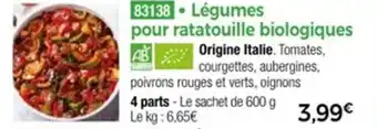 Thiriet Légumes pour ratatouille biologiques offre