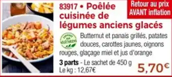 Thiriet Poêlée cuisinée de légumes anciens glacés offre