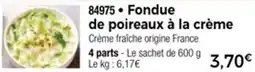 Fondue de poireaux à la crème