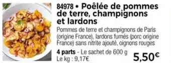 Thiriet Poêlée de pommes de terre champignons et lardons offre