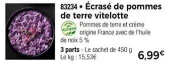 Thiriet Écrasé de pommes de terre vitelotte offre