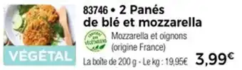 Thiriet 2 panés de blé et mozzarella offre