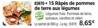 Thiriet 15 râpés de pommes de terre aux légumes offre