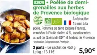 Thiriet Poêlée de demi grenailles aux herbes de provence biologique offre