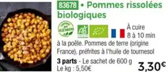 Thiriet Pommes rissolées biologiques offre