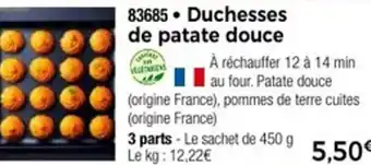 Thiriet Duchesses de patate douce offre