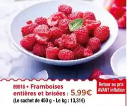 Thiriet Framboises entières et brisées offre