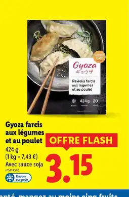 Lidl Gyoza farcis aux légumes et au poulet offre