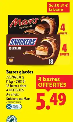 Lidl Barres glacées offre