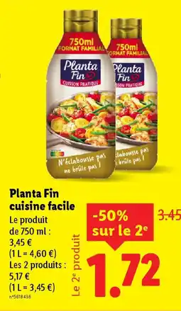 Lidl PLANTA FIN cuisine facile offre
