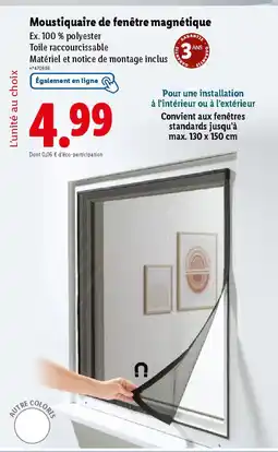 Lidl Moustiquaire de fenêtre magnétique offre