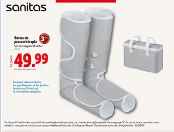 Lidl SANITAS Bottes de pressothérapie offre