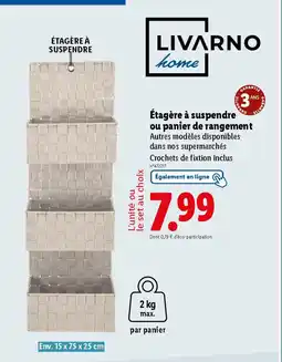 Lidl Étagère à suspendre ou panier de rangement offre