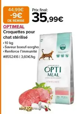 Costco OPTIMEAL Croquettes pour chat stérilisé offre
