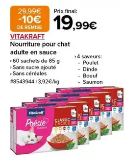 Costco VITAKRAFT Nourriture pour chat adulte en sauce offre