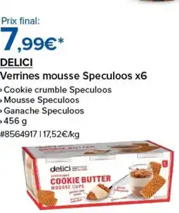 Costco DELICI Verrines mousse Speculoos x6 offre