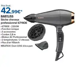 Costco BABYLISS Sèche cheveux professionnel 6719DE offre