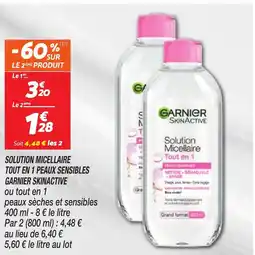 Netto GARNIER SKINACTIVE Solution micellaire tout en 1 peaux sensibles offre