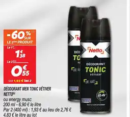 Netto NETTO Déodorant men tonic vetiver offre