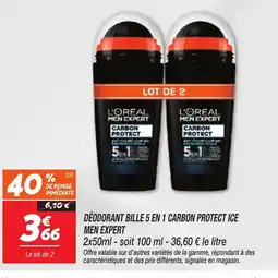 Netto MEN EXPERT Déodorant bille 5 en 1 carbon protect ice offre