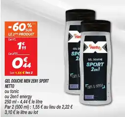 Netto NETTO Gel douche men 2en1 sport offre
