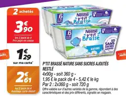 Netto NESTLÉ P'tit brassé nature sans sucres ajoutés offre