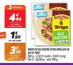 Netto OLD EL PASO Wraps de blé nature extra moelleux x6 offre